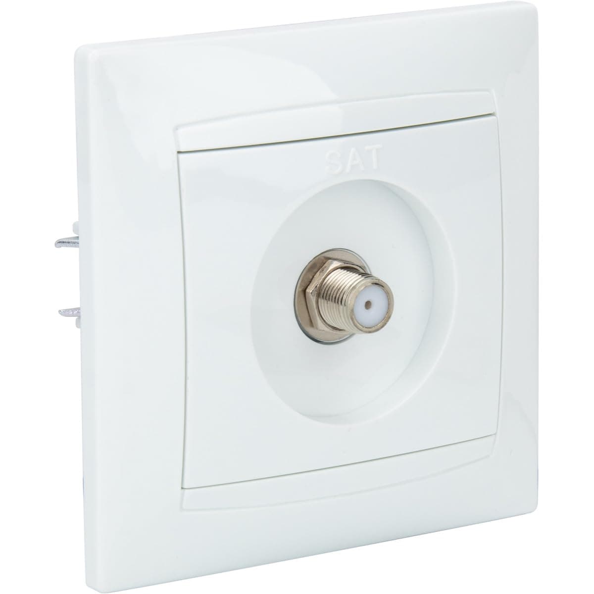 Zenitech Prise téléphonique encastrée mâle Ø7mm Type F - Blanc - Fonctionnelle pour maisons modernes - Éléments de décor