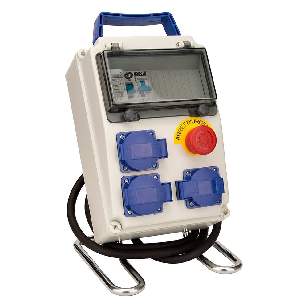 Zenitech Coffret 8 modules de chantier IP54 adapté aux professionnels pour le travail extérieur avec accessoires inclus