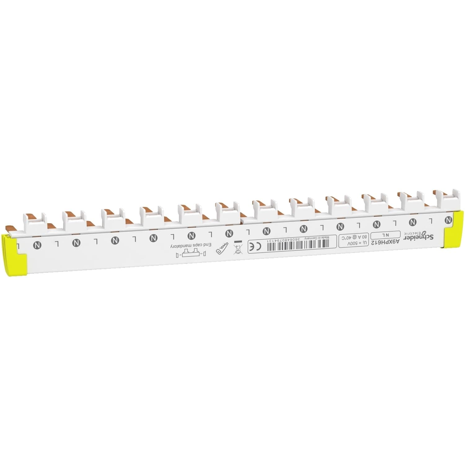 Schneider Acti 9 1P+N 12 Modules 80A Rail de Peigne de Raccordement Inférieur Facile à Découper