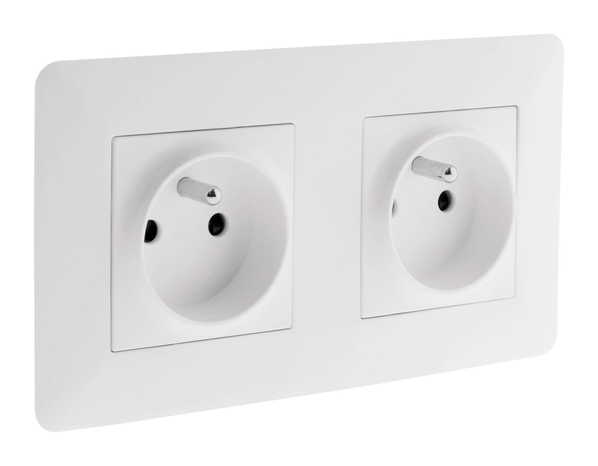 Prise double 16A Artoze - Blanc - Évènements - Maison