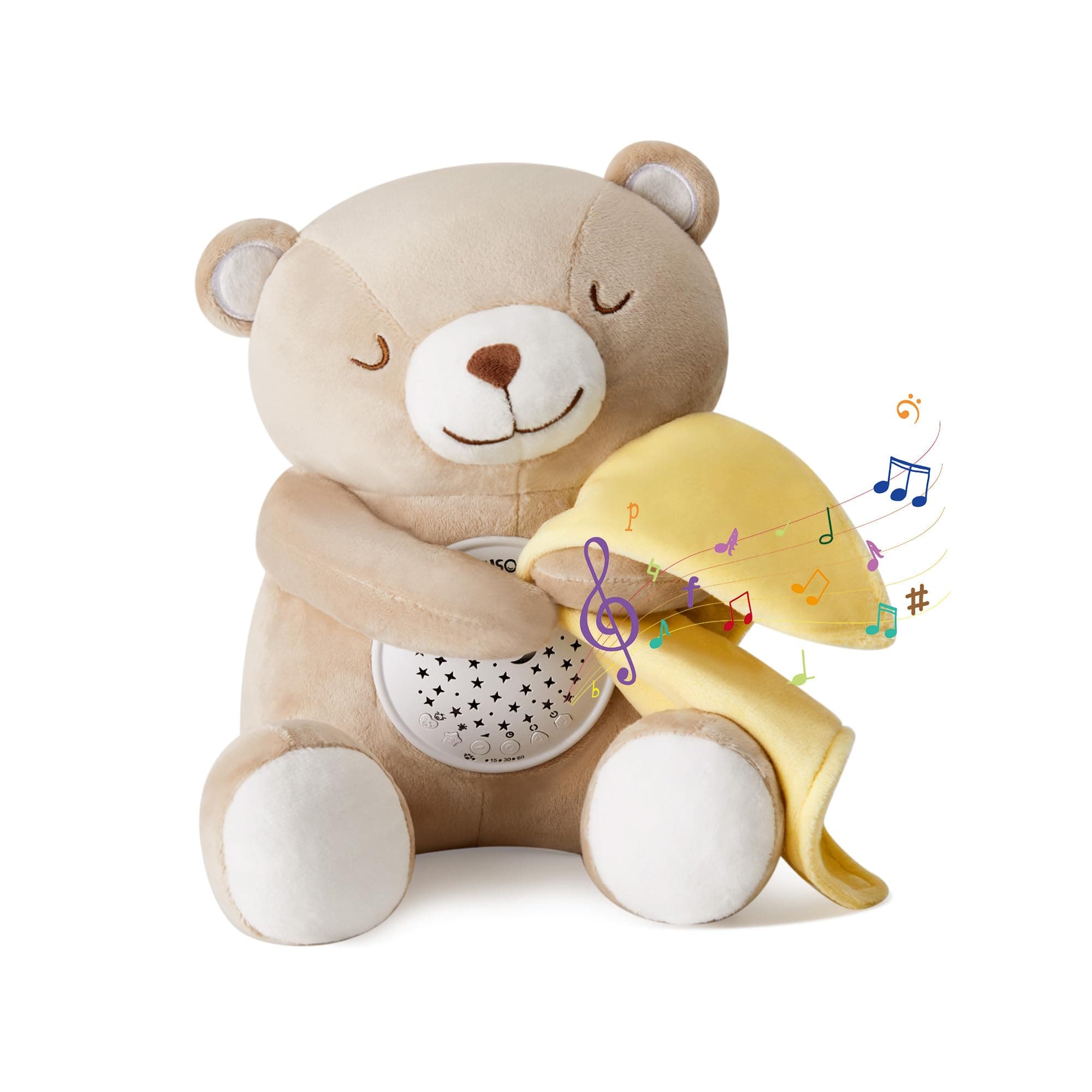 APUNOL Veilleuse Musicalement et Lumineusement Apaisante pour Bébé, Cadeau de Naissance avec Berceuse et Projection