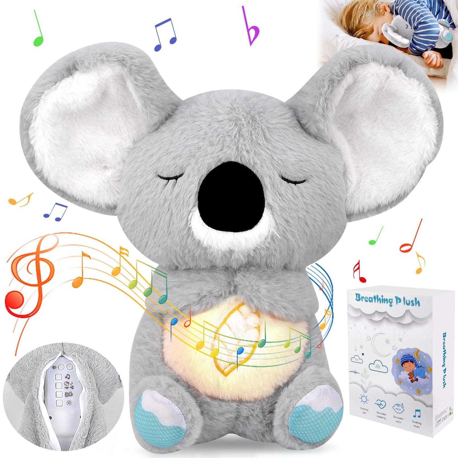 Pipihome Loutre Qui Respire Koala Apaisant pour Soulager l'anxiété avec Lichts und Musique et Mouvement Rythmique